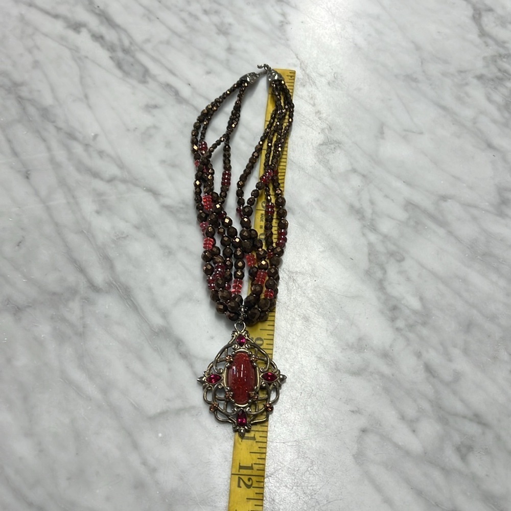 80's Vintage Jay Strongwater Multi Strand Crystal Necklace with Pendant - Picture 15 of 16